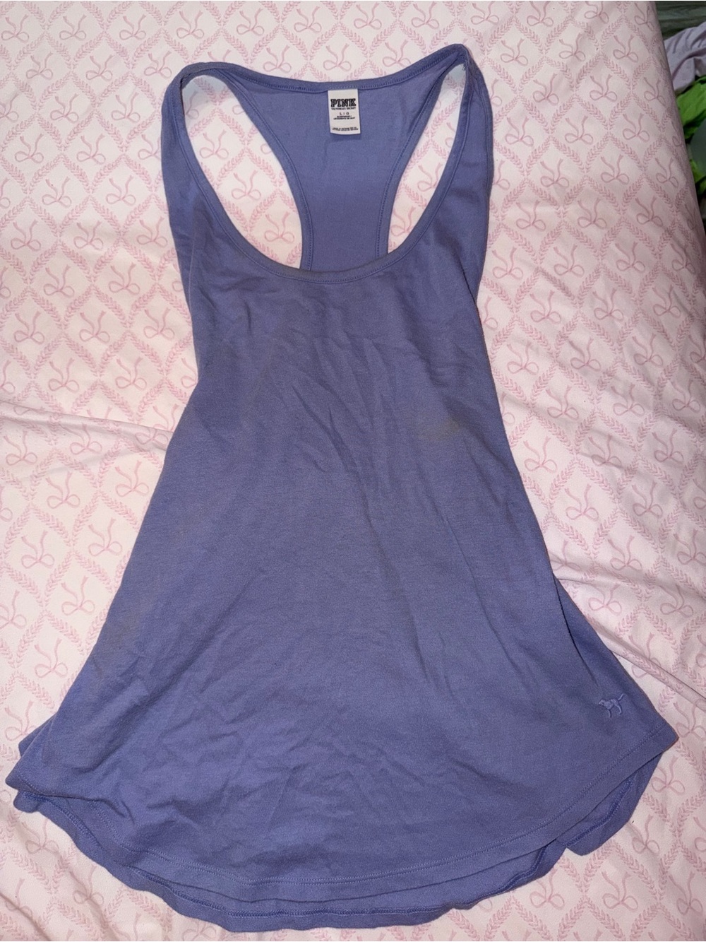 PINK Victoria's Secret Lavender-Blue Racerback Tank Top